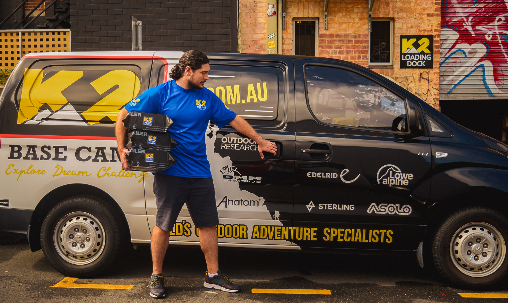 K2 Base Camp employee getting into K2 car