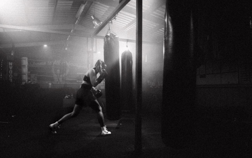 Skye Nicolson Training with punching bag