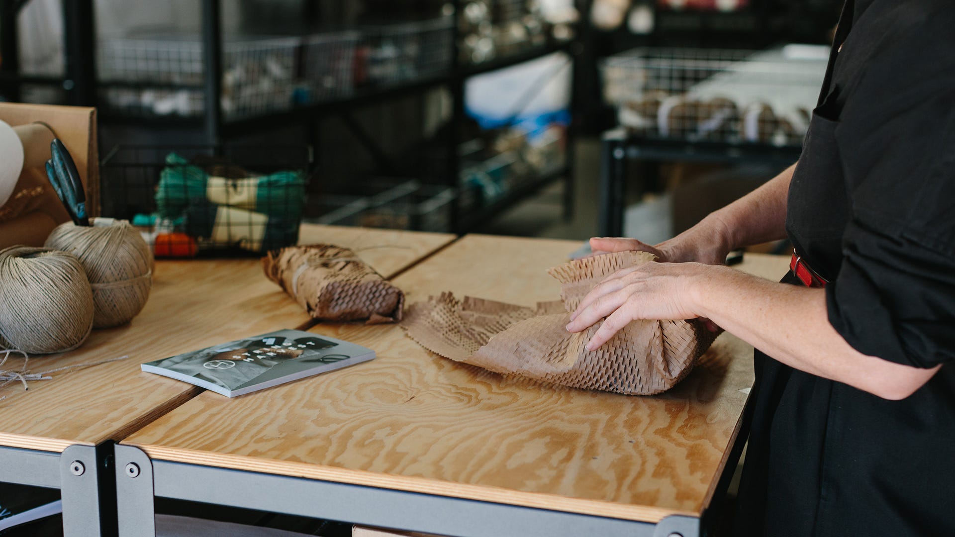 String Harvest product being wrapped in Geami