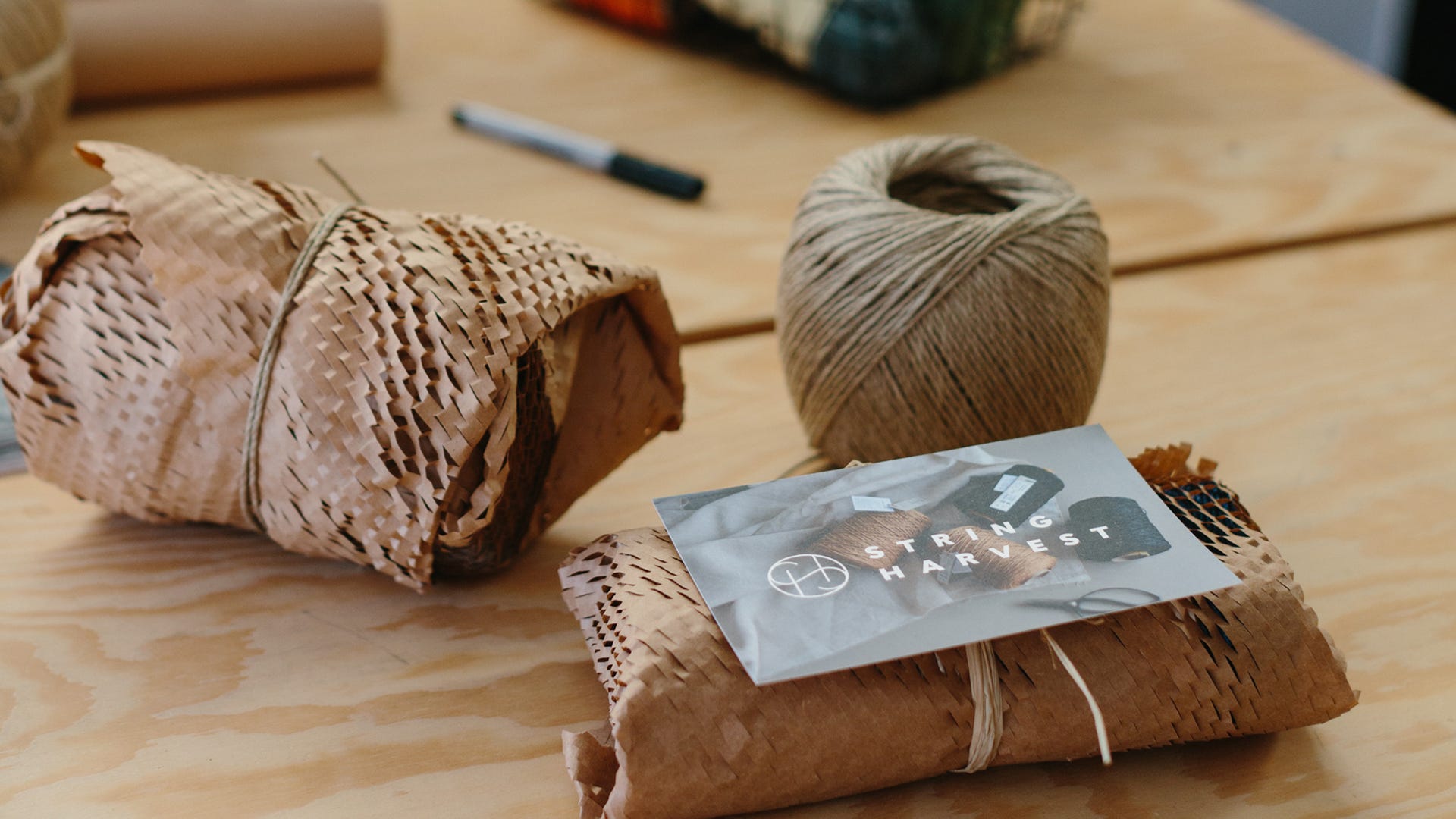 String Harvest products wrapped in Geami