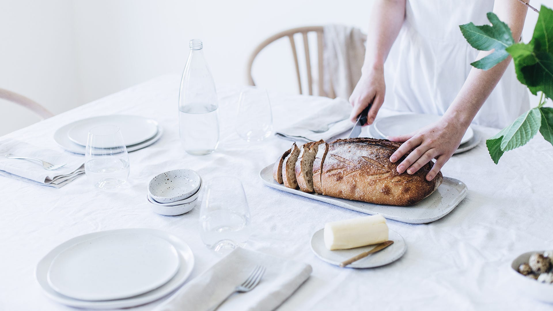 Winterwares dinner set on table