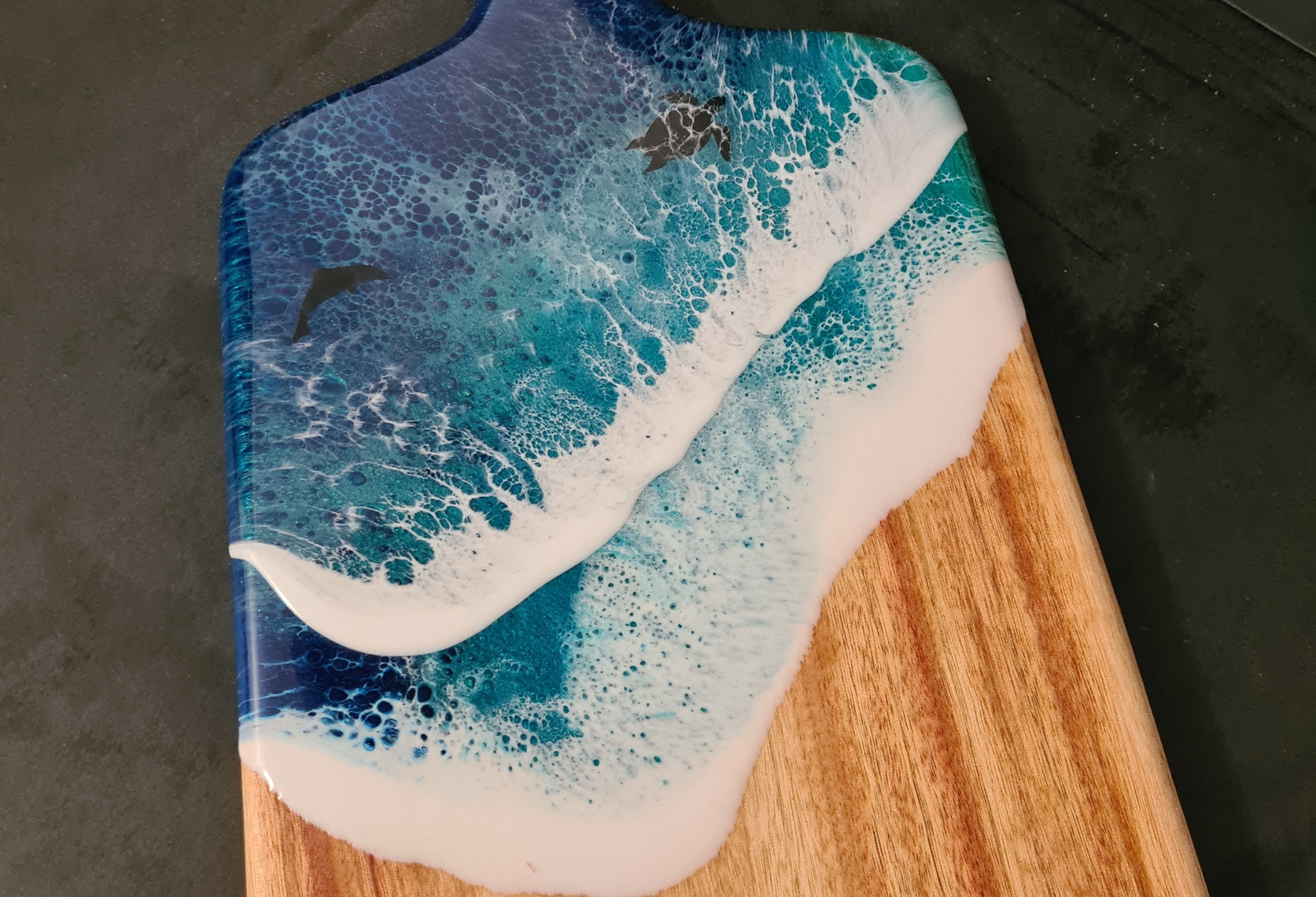 Wood Grain Designs Resin Board up close