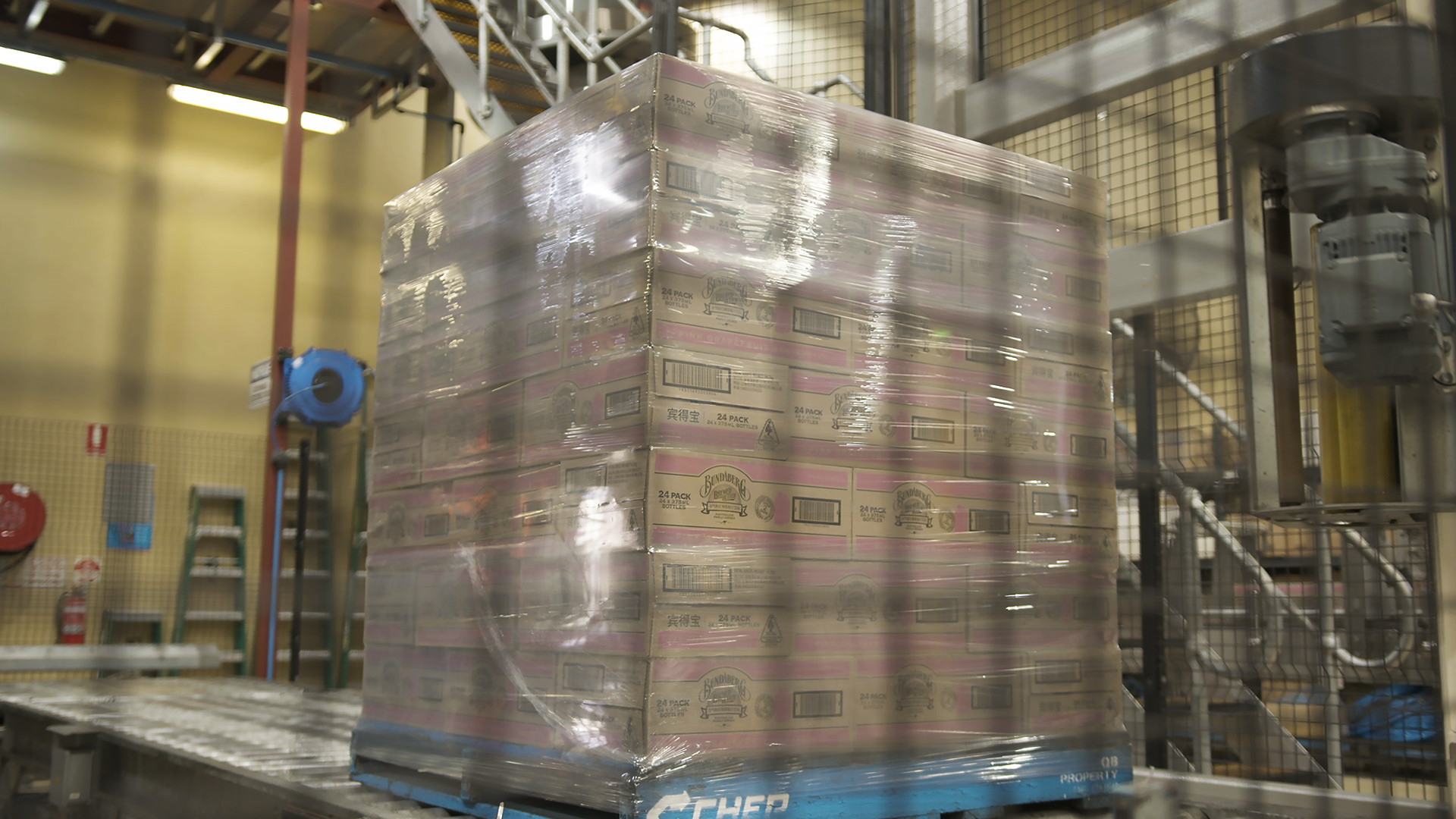 Ginger Beer Packaged Using Pallet Shipping Material Being Made Ready For Shipment