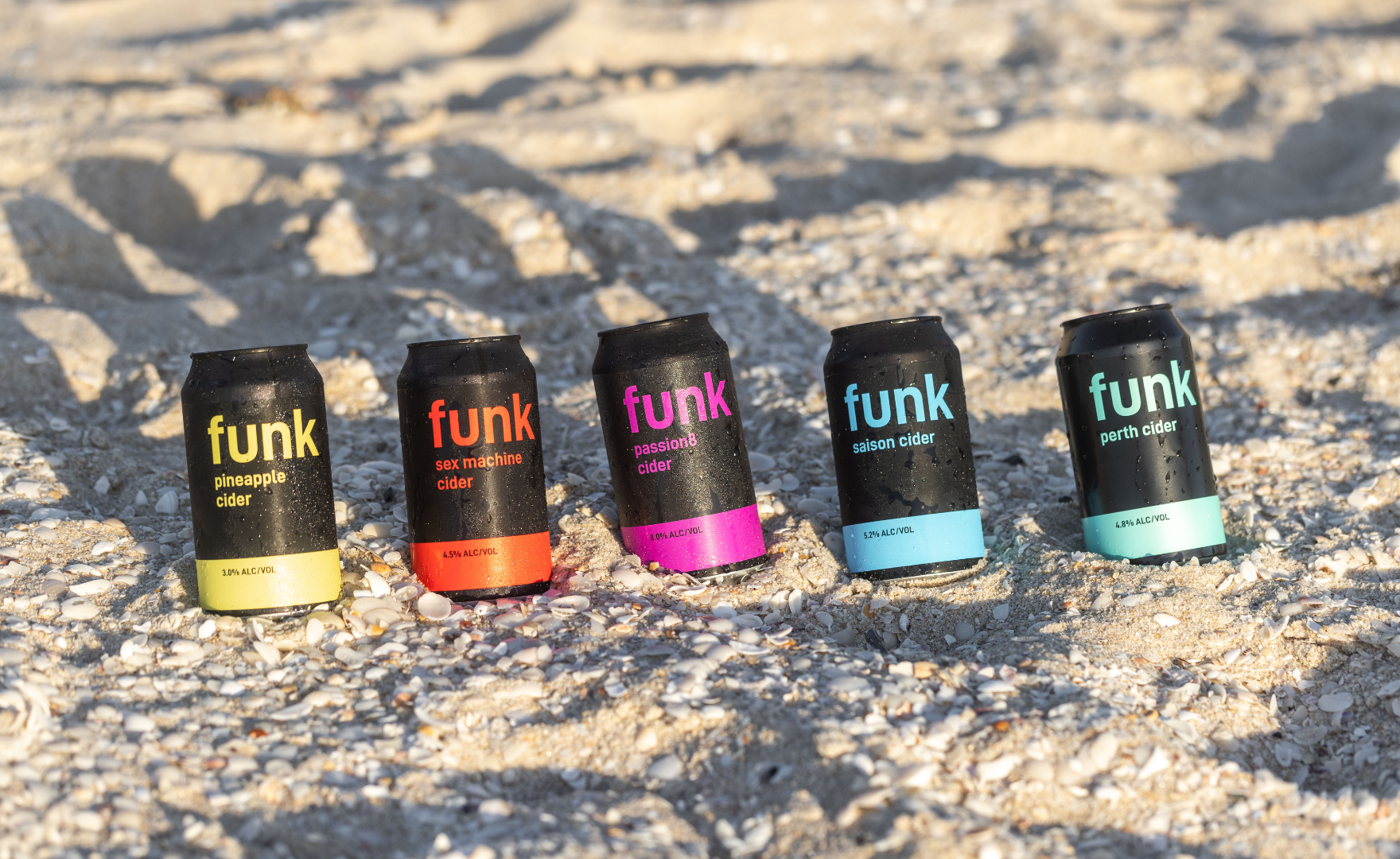 Funk Cider Products on Beach